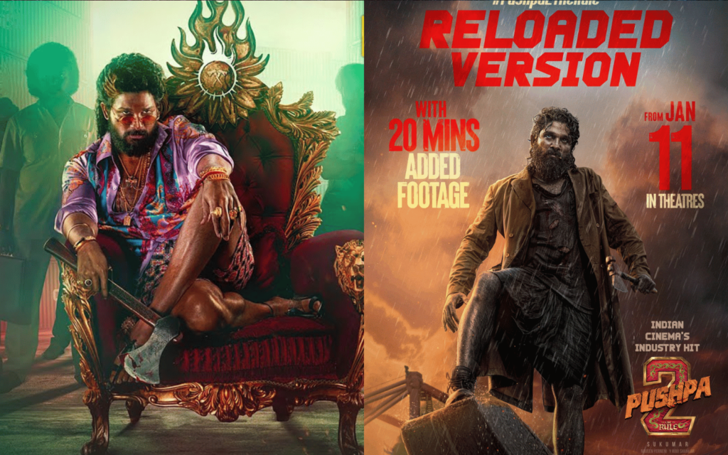 Allu Arjun as Pushpa Raj in Pushpa 2 Reloaded Version, showcasing his intense look in the reloaded version set for January 17, 2025 release