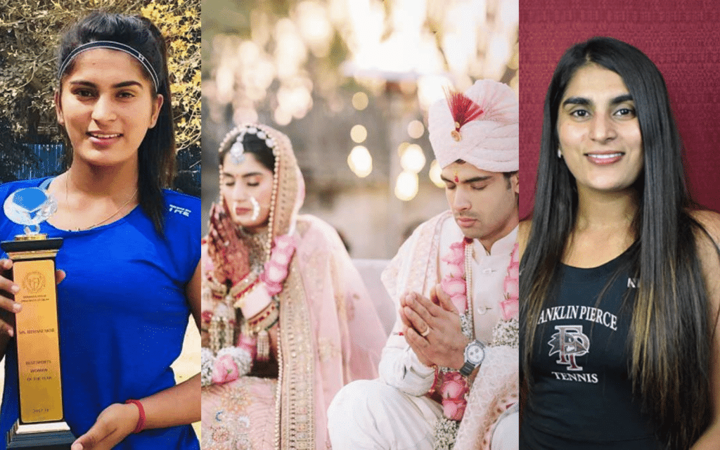 Image of Himani Mor, Neeraj Chopra’s wife.