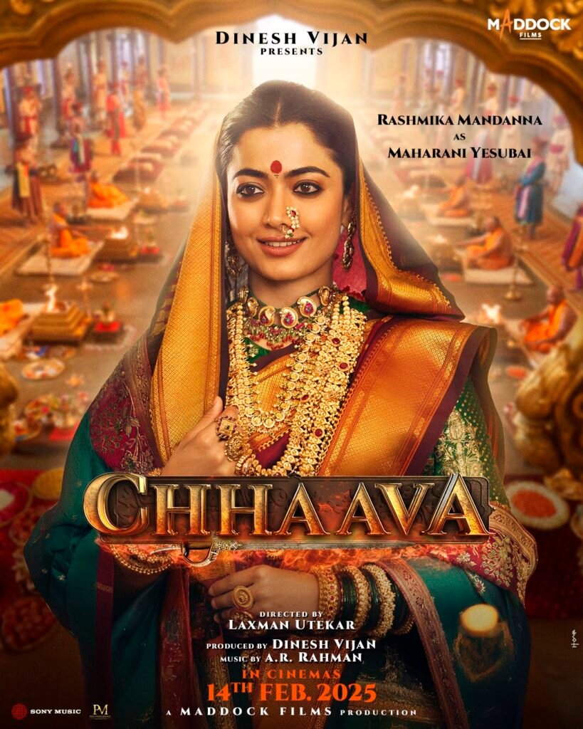 Ghy5Y3pagAIsB9M Rashmika Mandanna as Yesubai Bhonsale in "Chhaava" First Look Out Now – A Historical Masterpiece